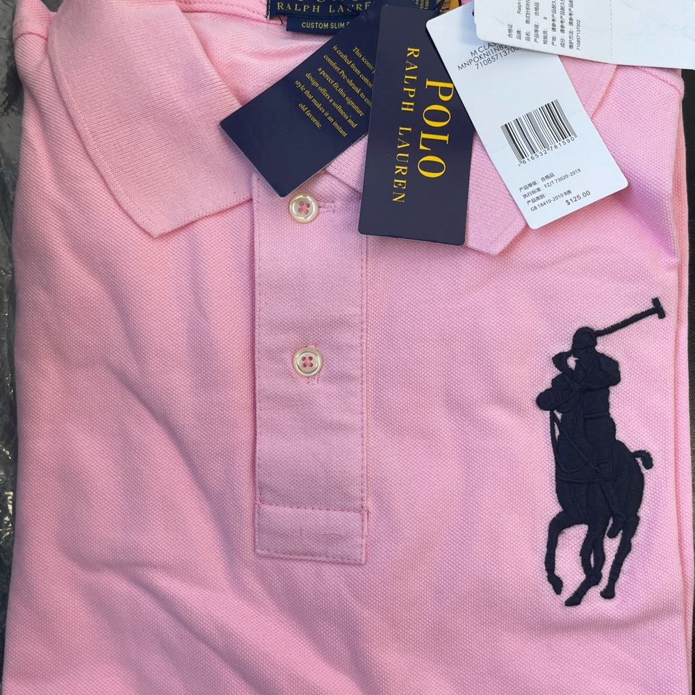 *NWT - POLO RALPH LAUREN Mens Big Pony Custom Slim Fit Polo Shirt Pink